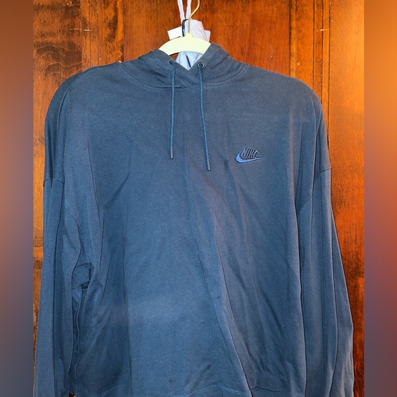 XL NIKE CROPPED BLUE HOODIE - Picture 1 of 3